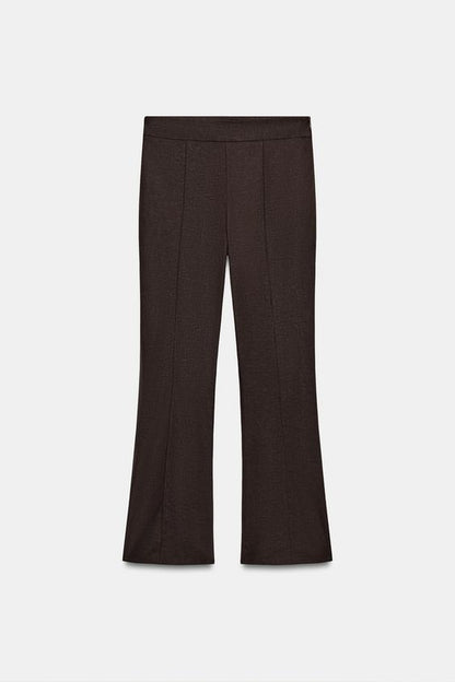 Pantalon mini coupe évasée en lin