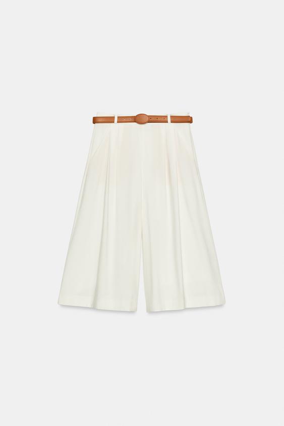 Bermuda long avec ceinture