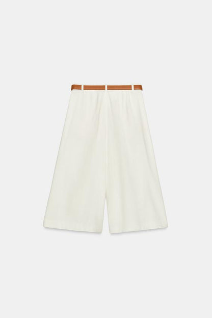 Bermuda long avec ceinture