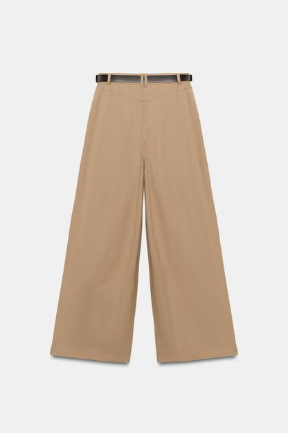 Pantalon large avec ceinture