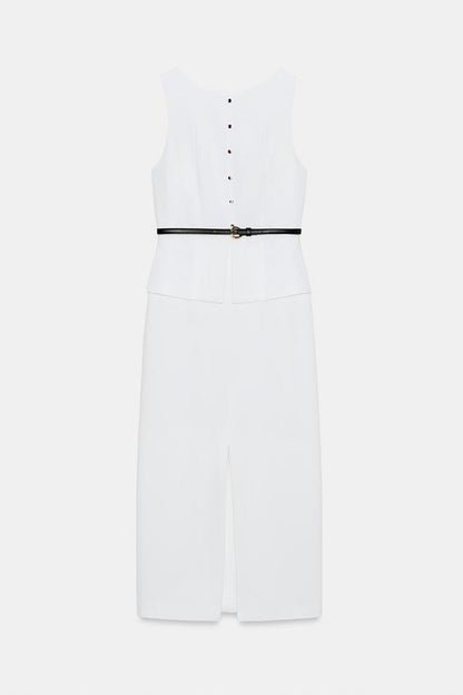 Robe midi avec ceinture