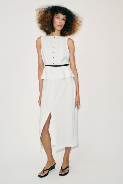 Robe midi avec ceinture
