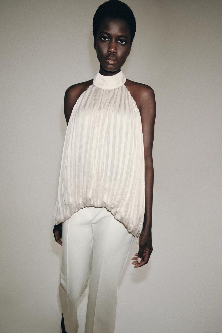 Top dos-nu plissé ZW Collection
