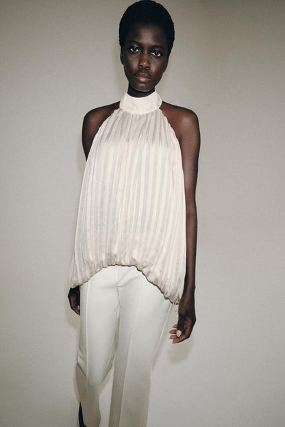 Top dos-nu plissé ZW Collection