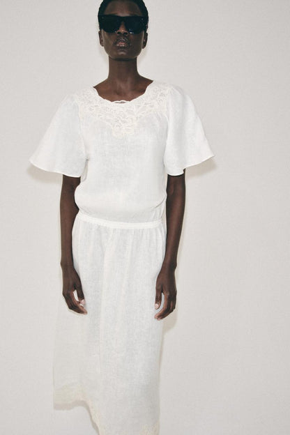 Robe 100 % lin au crochet ZW Collection