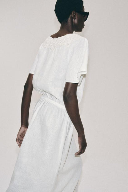 Robe 100 % lin au crochet ZW Collection