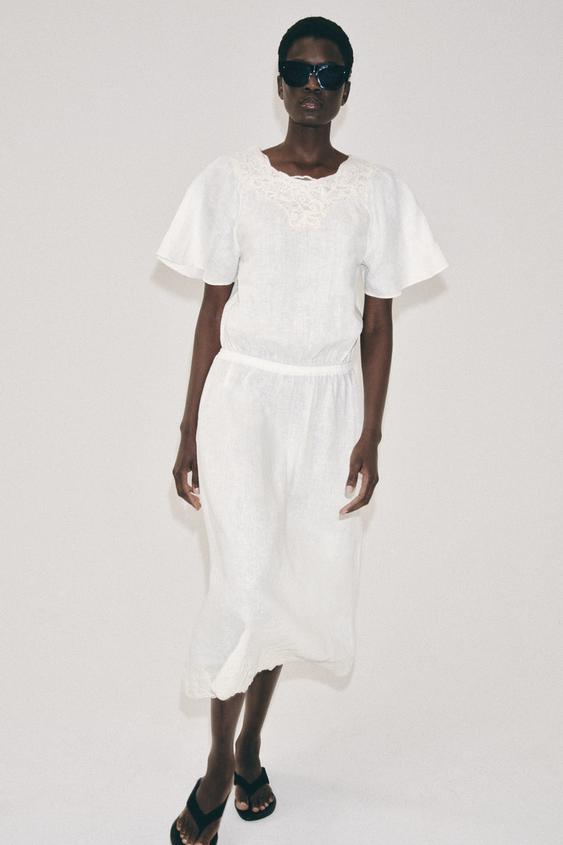 Robe 100 % lin au crochet ZW Collection