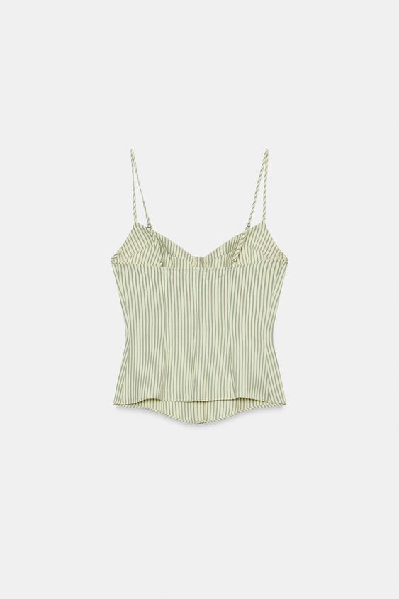 Top corset à bretelles à rayures