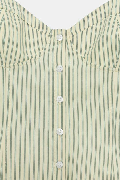Top corset à bretelles à rayures