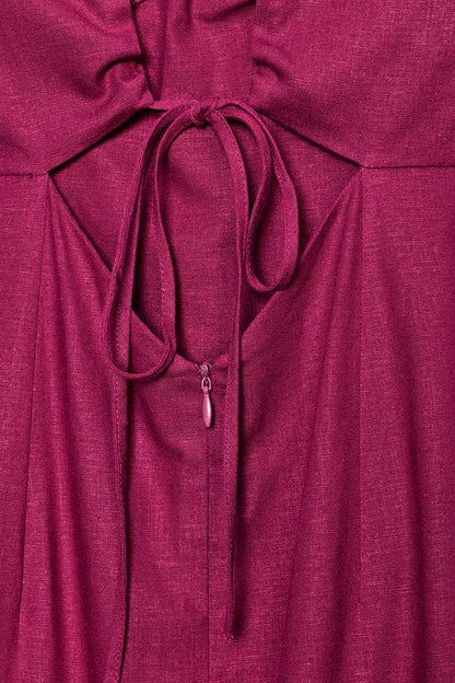 Robe midi à bretelles en lin