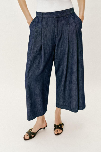 Pantalon-culotte à pinces