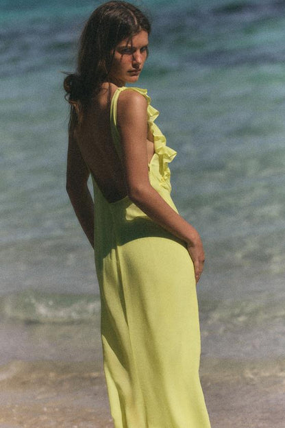 Robe longue en georgette