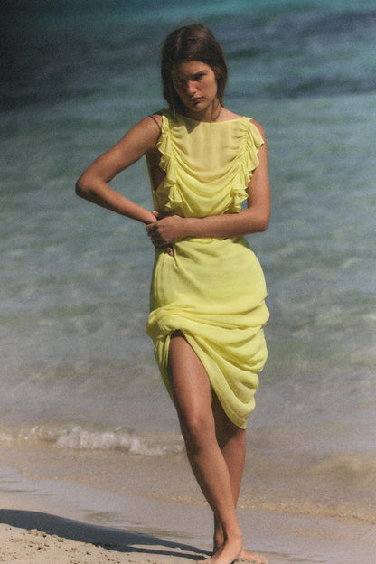 Robe longue en georgette