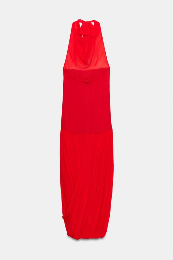 Robe dos-nu contrastée à volume