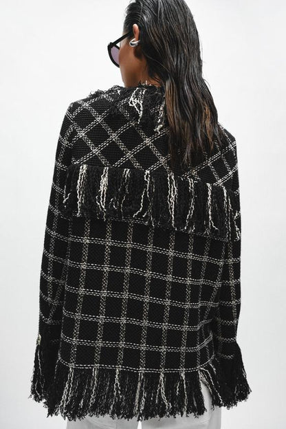 Veste à carreaux et franges ZW Collection