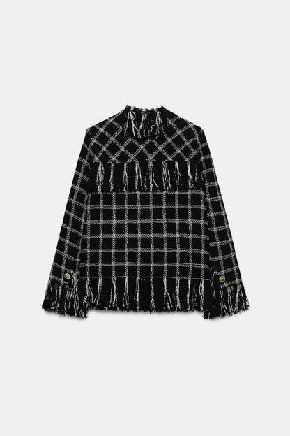Veste à carreaux et franges ZW Collection
