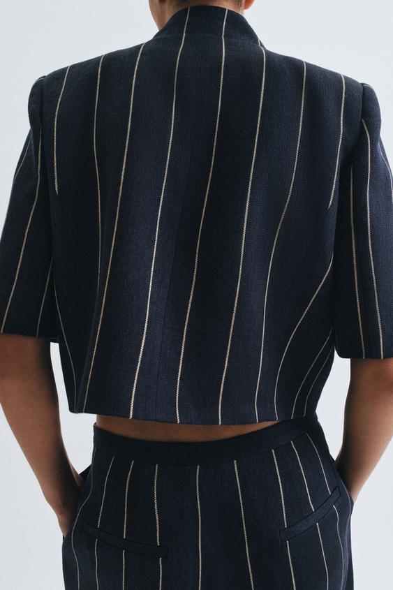 Veste à rayures en lin ZW Collection