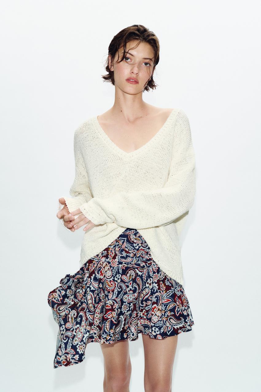 Jupe-culotte imprimée asymétrique