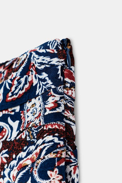 Jupe-culotte imprimée asymétrique