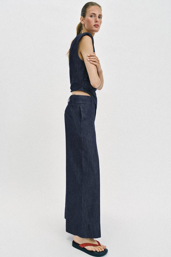 Pantalon large en lin