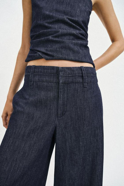 Pantalon large en lin