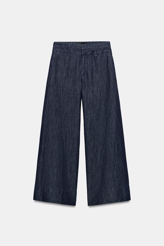 Pantalon large en lin
