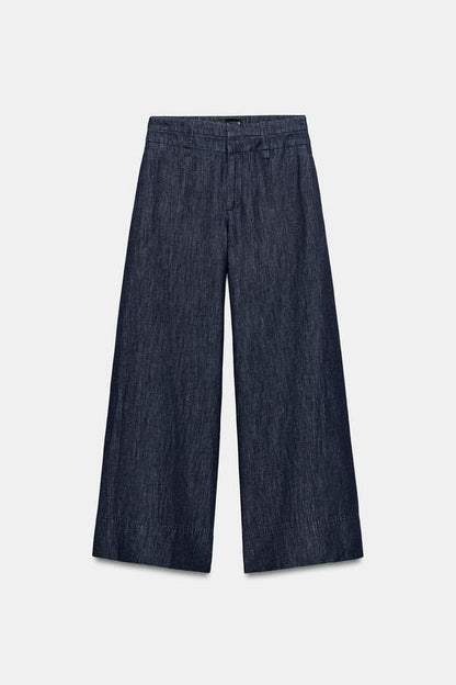 Pantalon large en lin