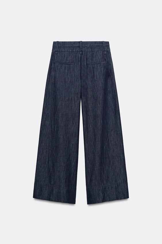 Pantalon large en lin