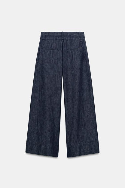 Pantalon large en lin