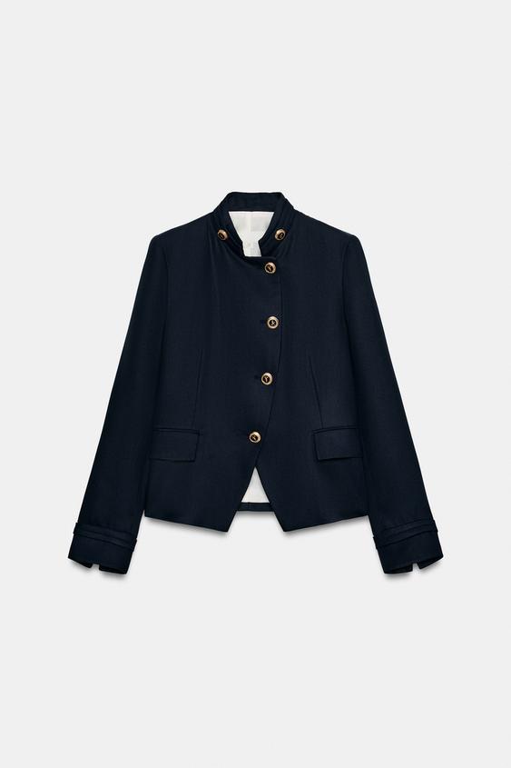 Blazer cintré à bouton doré