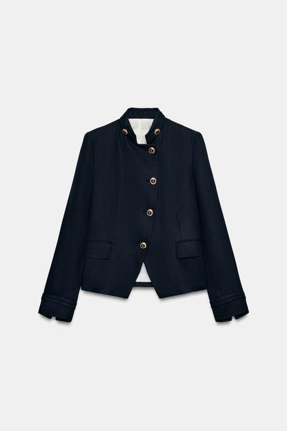 Blazer cintré à bouton doré
