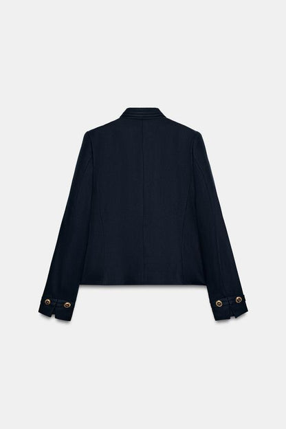 Blazer cintré à bouton doré