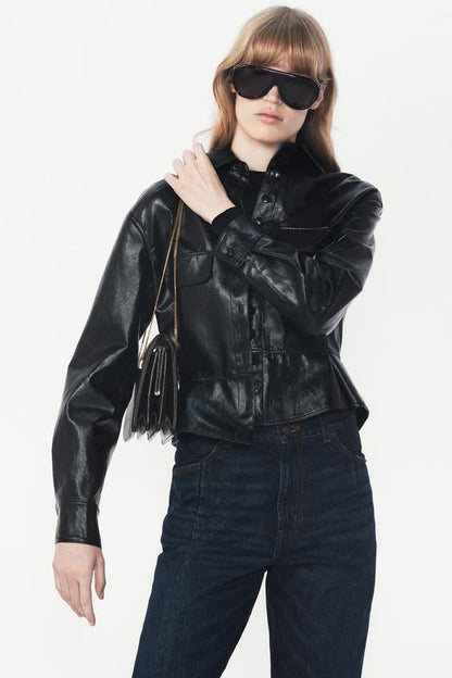 Veste effet cuir peplum The Item Zara Woman