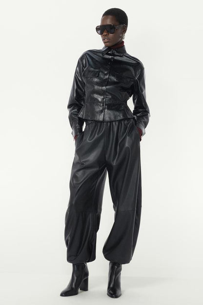 Veste effet cuir peplum The Item Zara Woman