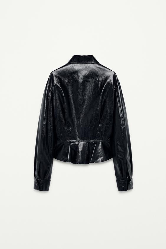 Veste effet cuir peplum The Item Zara Woman