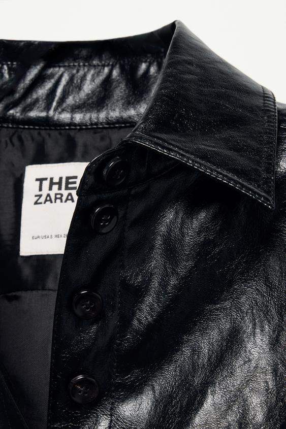 Veste effet cuir peplum The Item Zara Woman