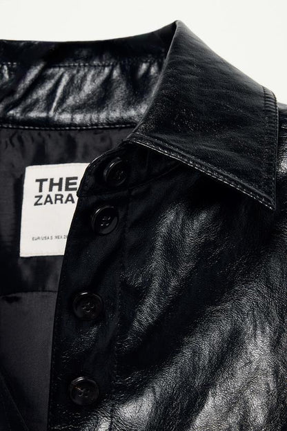 Veste effet cuir peplum The Item Zara Woman
