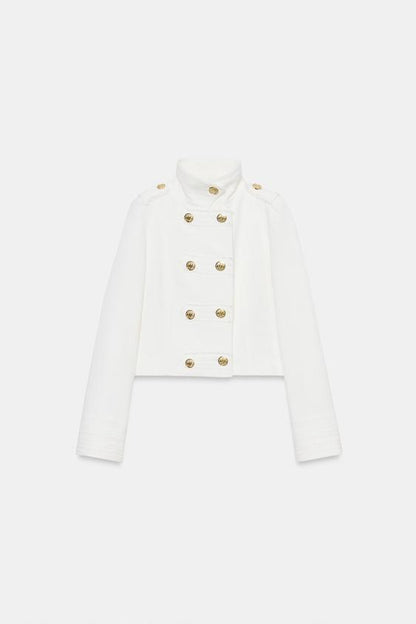 Veste croisée à bouton doré