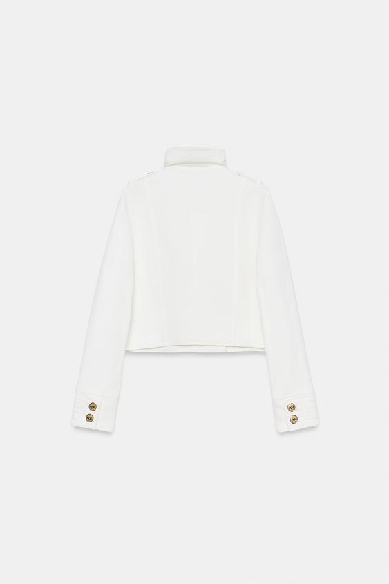 Veste croisée à bouton doré