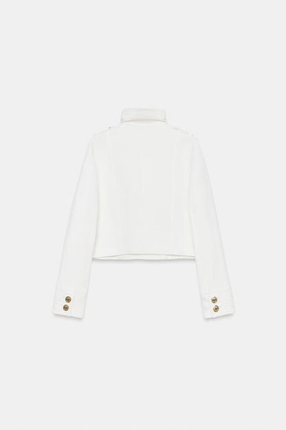 Veste croisée à bouton doré