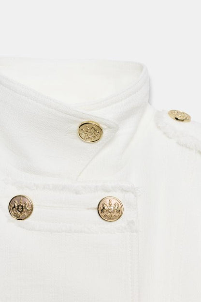 Veste croisée à bouton doré