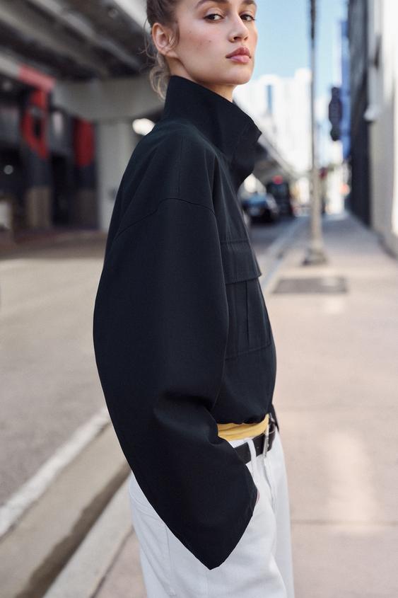 Veste courte à col montant