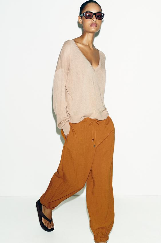 Pantalon bouffant à taille élastique