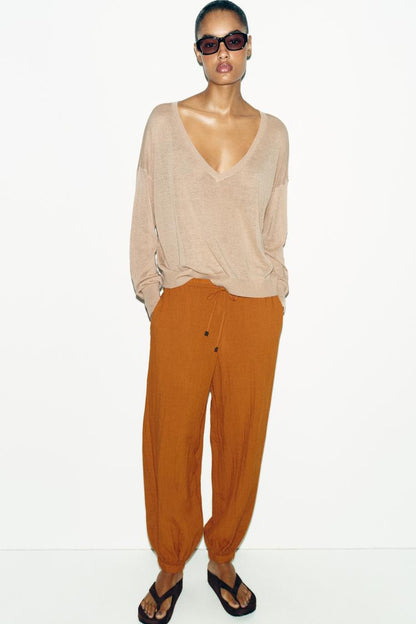 Pantalon bouffant à taille élastique