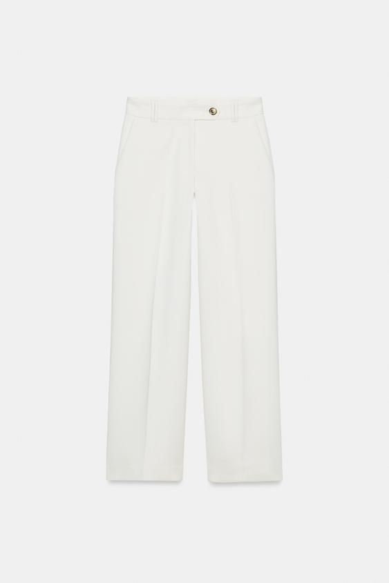 Pantalon droit taille mi-haute