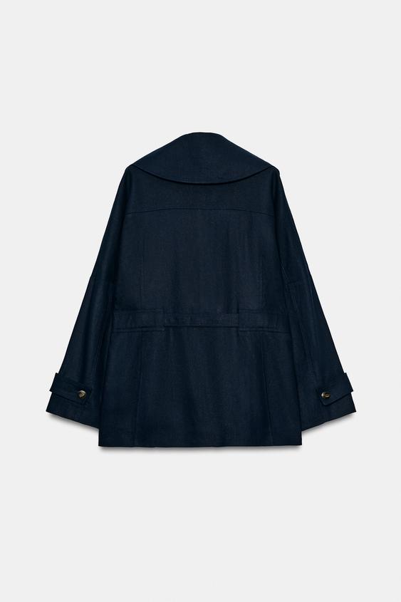 Veste trench en lin avec ceinture