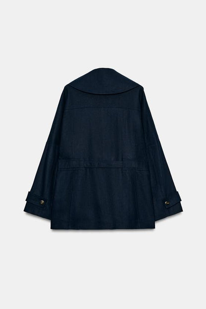 Veste trench en lin avec ceinture