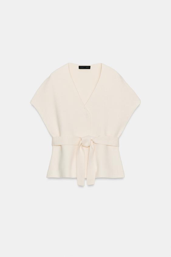 Gilet en maille avec ceinture