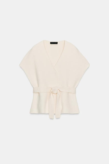 Gilet en maille avec ceinture