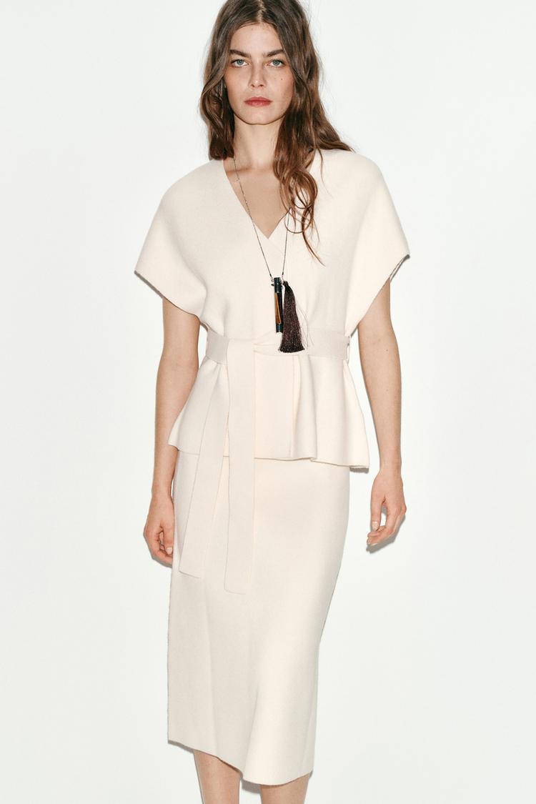 Gilet en maille avec ceinture
